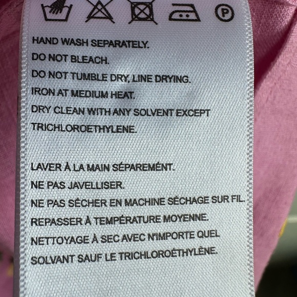 Farm Rio Linen Midi Dress Pink Embroidered Pineapple Size Small NWT - Picture 10 of 12